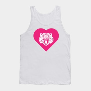 Tiger Mascot Cares Pink Tank Top